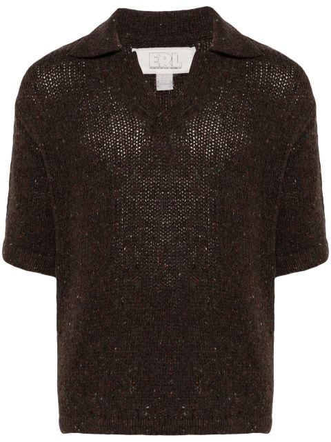 ERL speckle-knit polo sweater