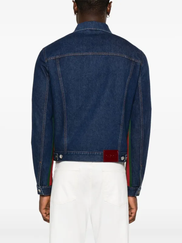 【関税&送料込み】Gucci Web Jacket Gucci Web stripe-detailed Jacket | Blue | FARFETCH