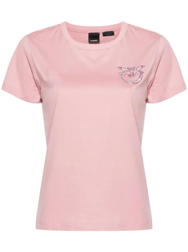 PINKO Love Birds T shirt Pink FARFETCH SG