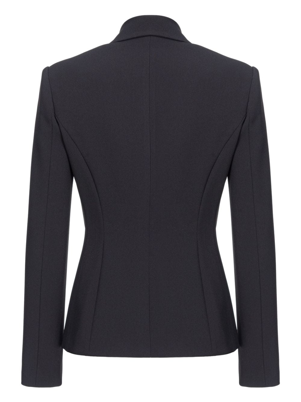 Shop Pinko Zipped Crepe Notch-lapel Blazer In Black