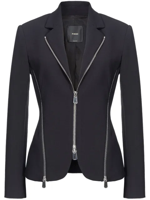 PINKO zipped crepe notch-lapel blazer