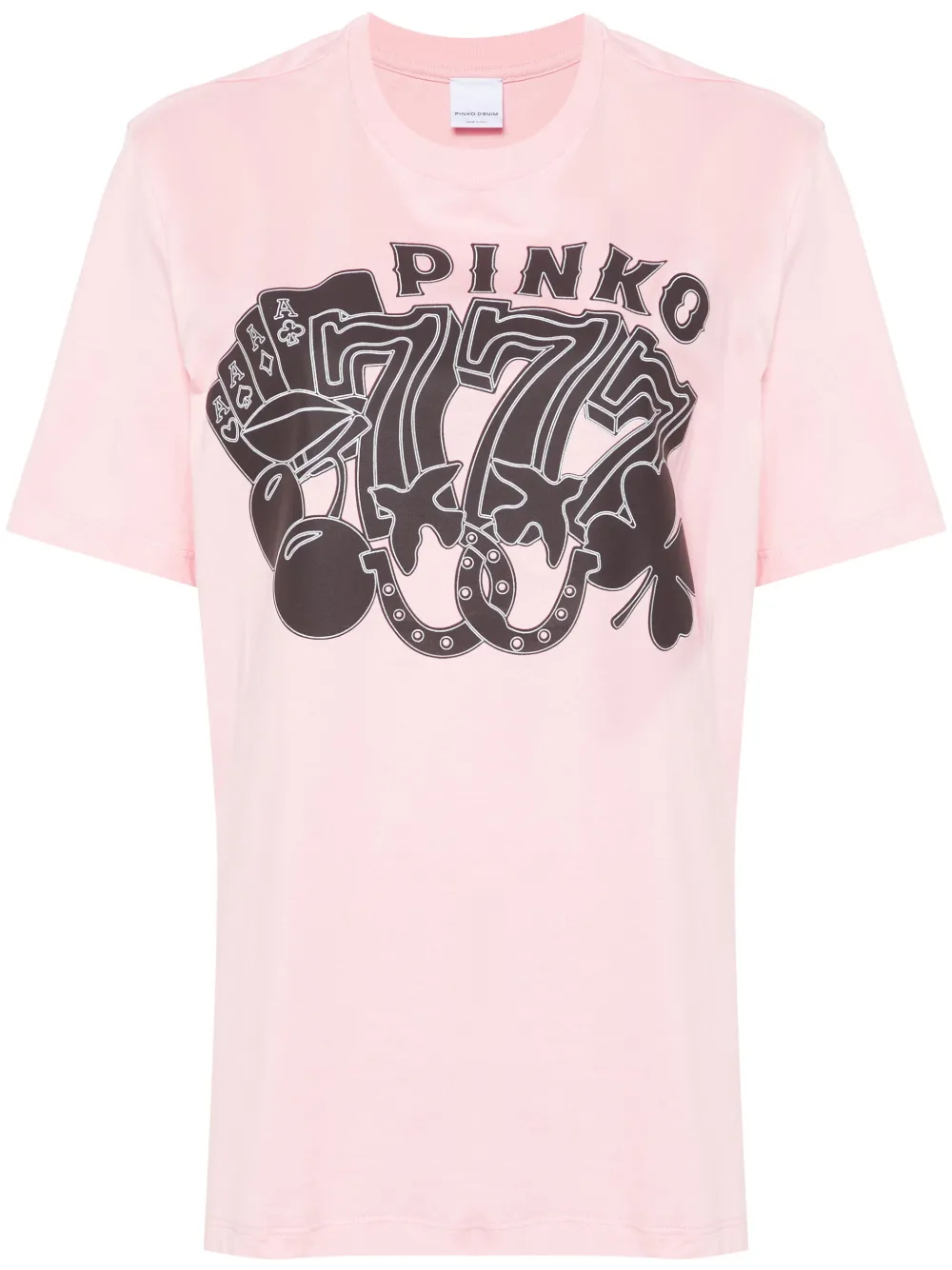 PINKO T-shirt met kaartprint Roze