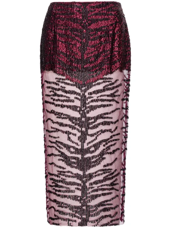 PINKO sequin-embellished Midi Skirt Red FARFETCH PH