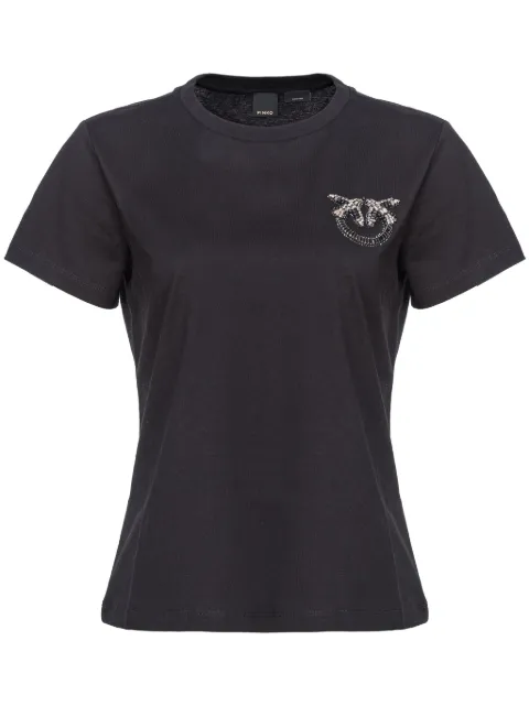 PINKO Love Birds-embellished cotton T-shirt