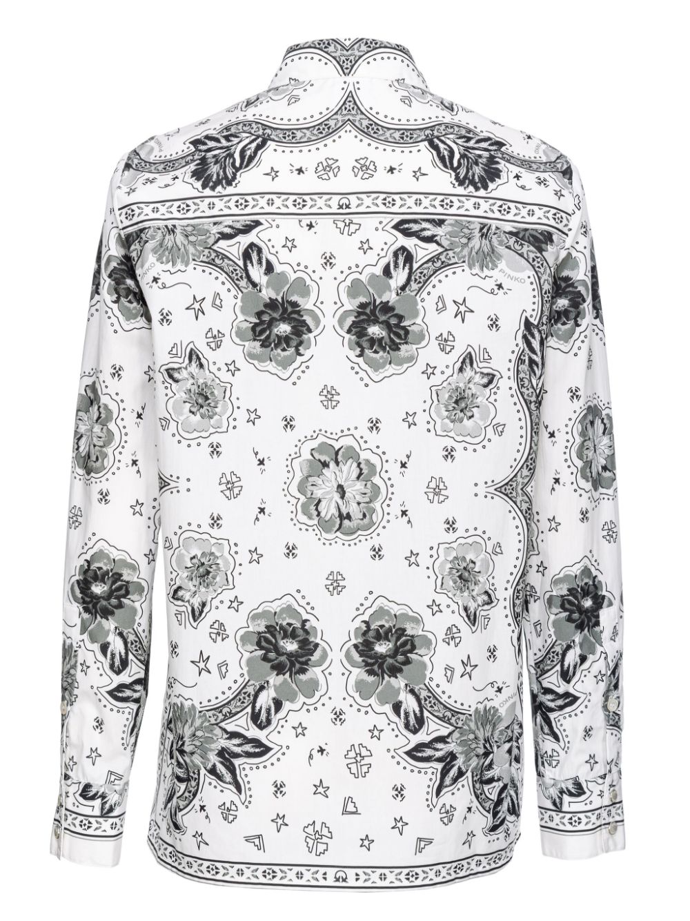 Shop Pinko Floral-print Cotton Shirt In White