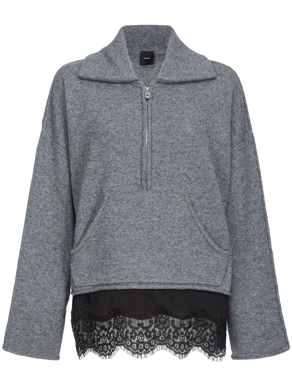 PINKO Trui met afwerking van kant Grijs