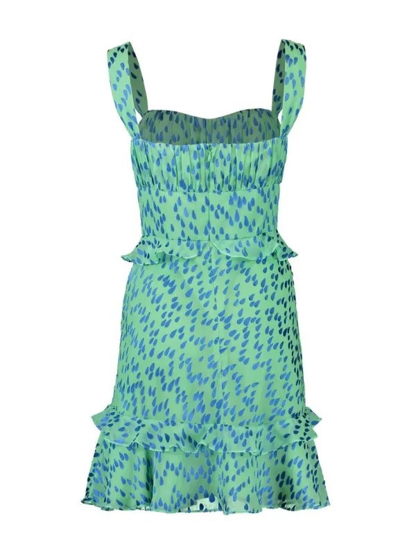 Saloni Chandra パターン ミニドレス | グリーン | FARFETCH JP 