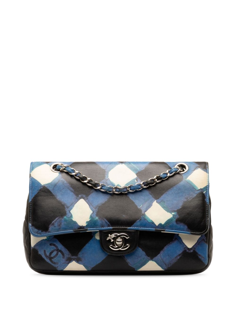 Pre-owned Chanel 2016-2017 Medium Classic Airline Double Flap Shoulder Bag In Blue