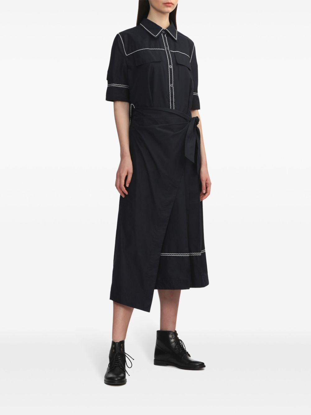 3.1 Phillip Lim layered short-sleeved shirt-dress - Blue