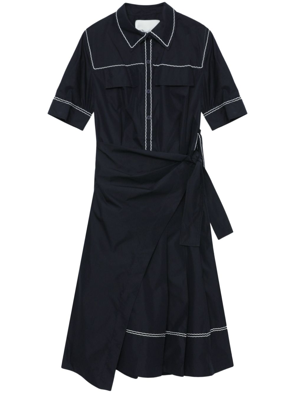 3.1 Phillip Lim layered short-sleeved shirt-dress - Blue