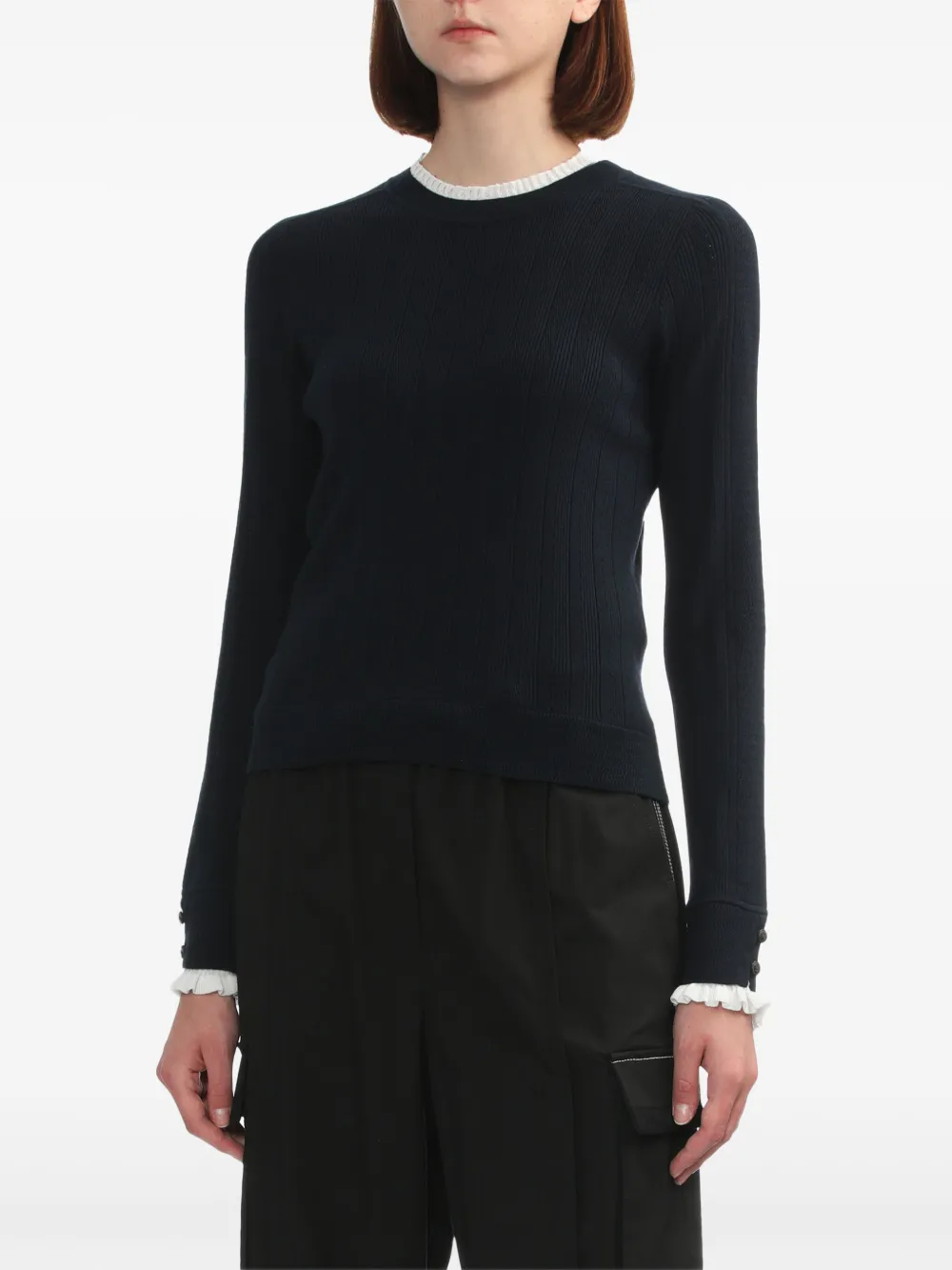 3.1 Phillip Lim Fluid geribbelde trui Blauw