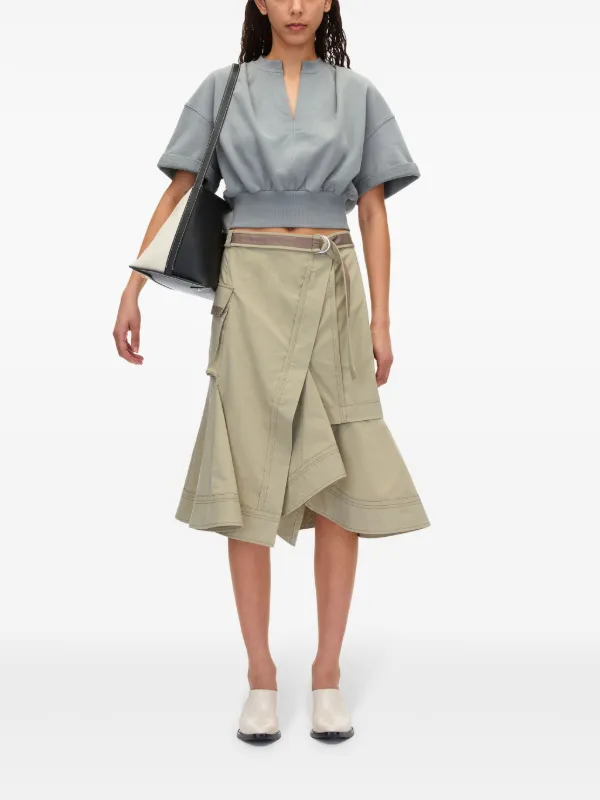 3.1 Phillip Lim V-neck Cotton T-shirt | Blue | FARFETCH VN