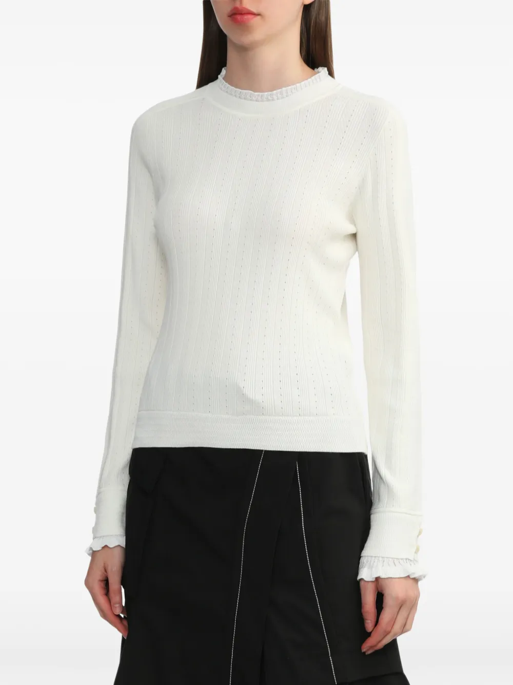 3.1 Phillip Lim Fluid geribbelde trui Wit