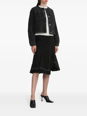 Drop Jacquard Knitted Cardigan - black - Mame Kurogouchi