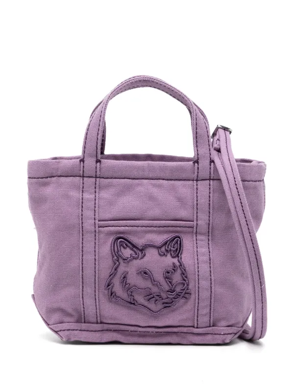 Maison Kitsune Fox Head Mini Tote Bag Purple FARFETCH AO