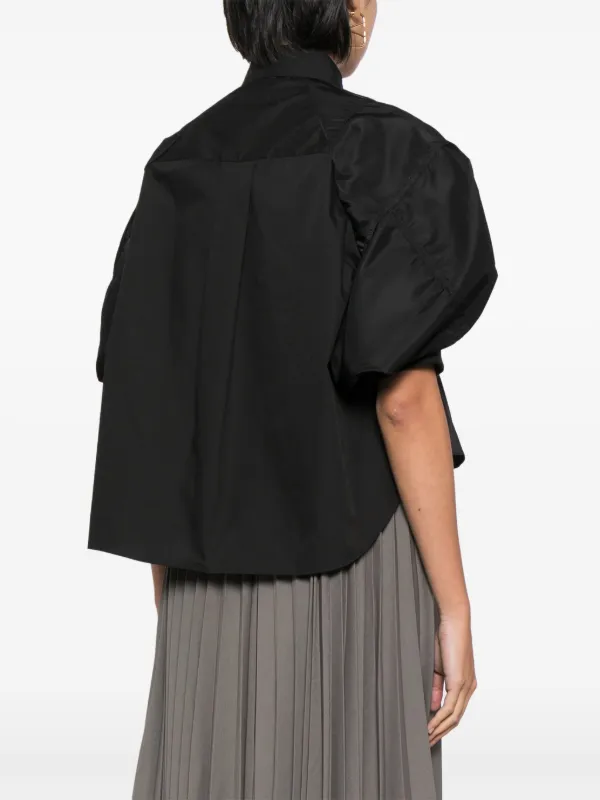 Sacai バルーンスリーブ シャツ | ブラック | FARFETCH JP