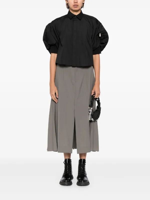 Sacai バルーンスリーブ シャツ | ブラック | FARFETCH JP