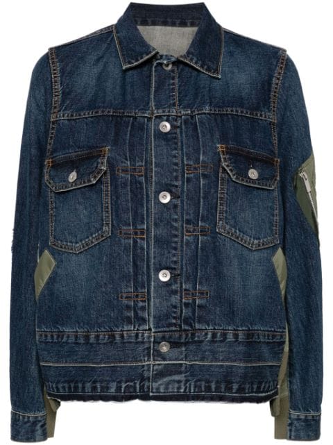 sacai panelled denim jacket