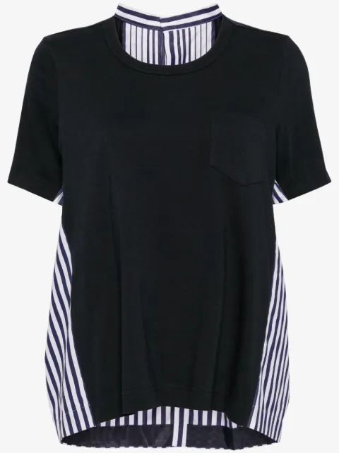 sacai panelled cotton T-shirt