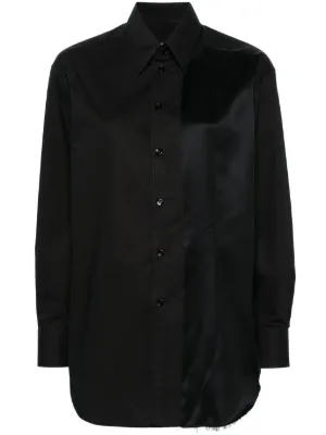 Maison Margiela 長袖シャツ　BLACK Maison Margiela long-sleeve Silk Shirt | Black | FARFETCH