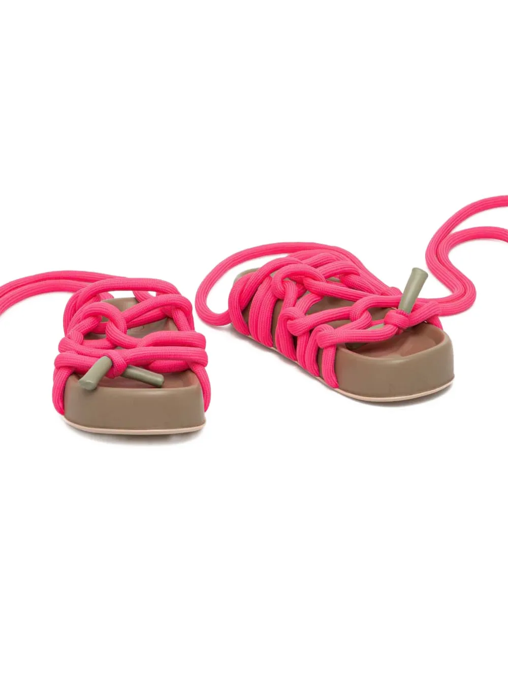 AGL rope-lace flat sandals Roze