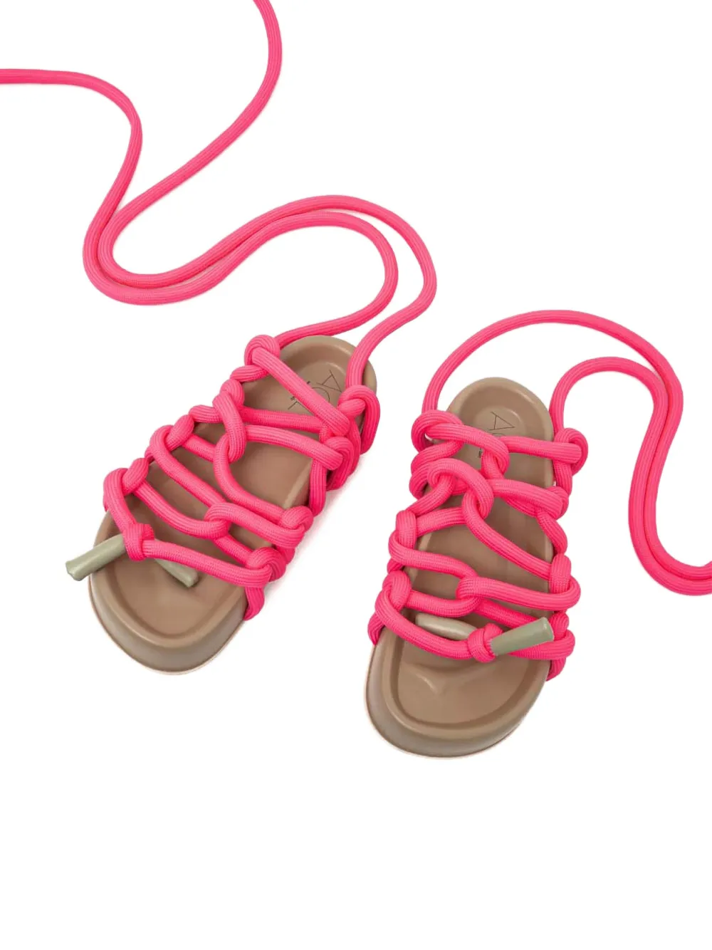 AGL rope-lace flat sandals Roze