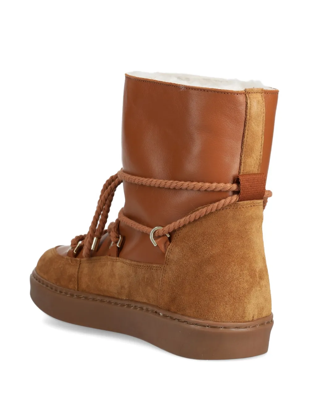 ALOHAS Leren snowboots met touwveters Bruin