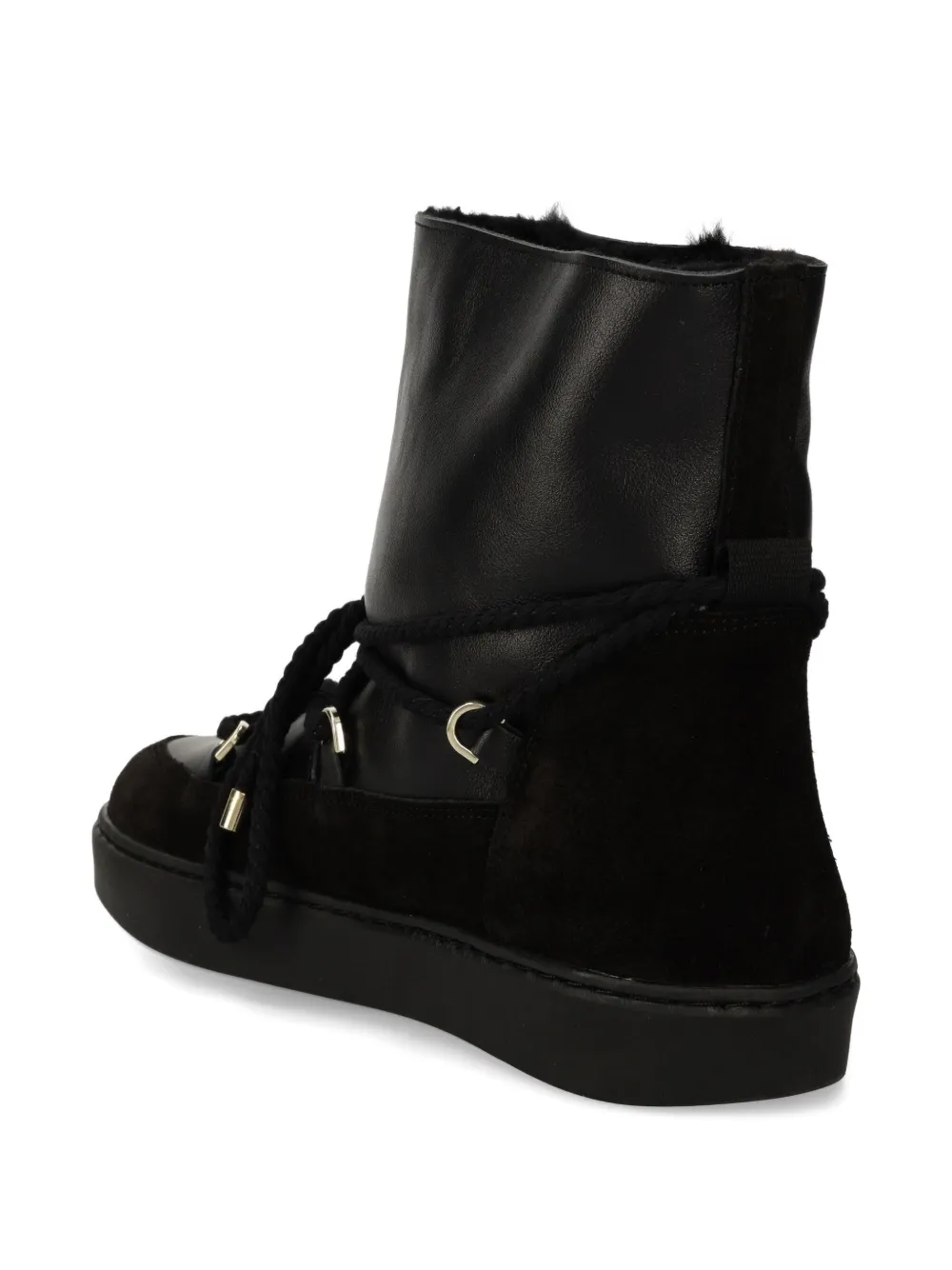 Alohas Lace-up Leather Snow Boots In Black