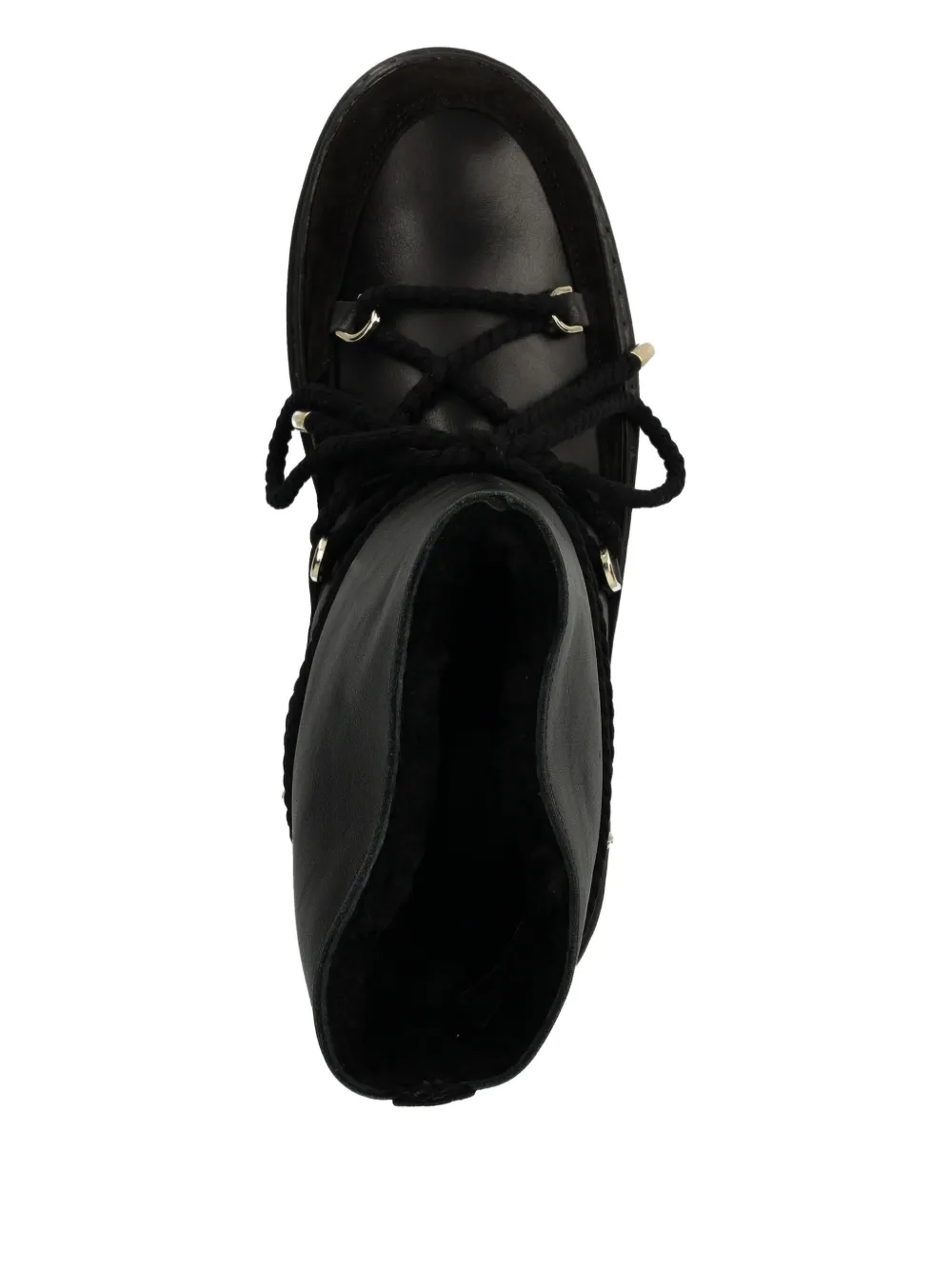 Alohas Lace-up Leather Snow Boots In Black