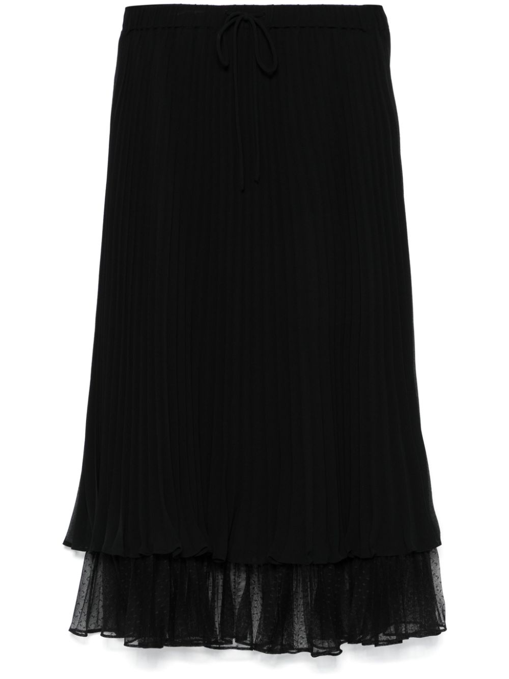 pleated midi skirt