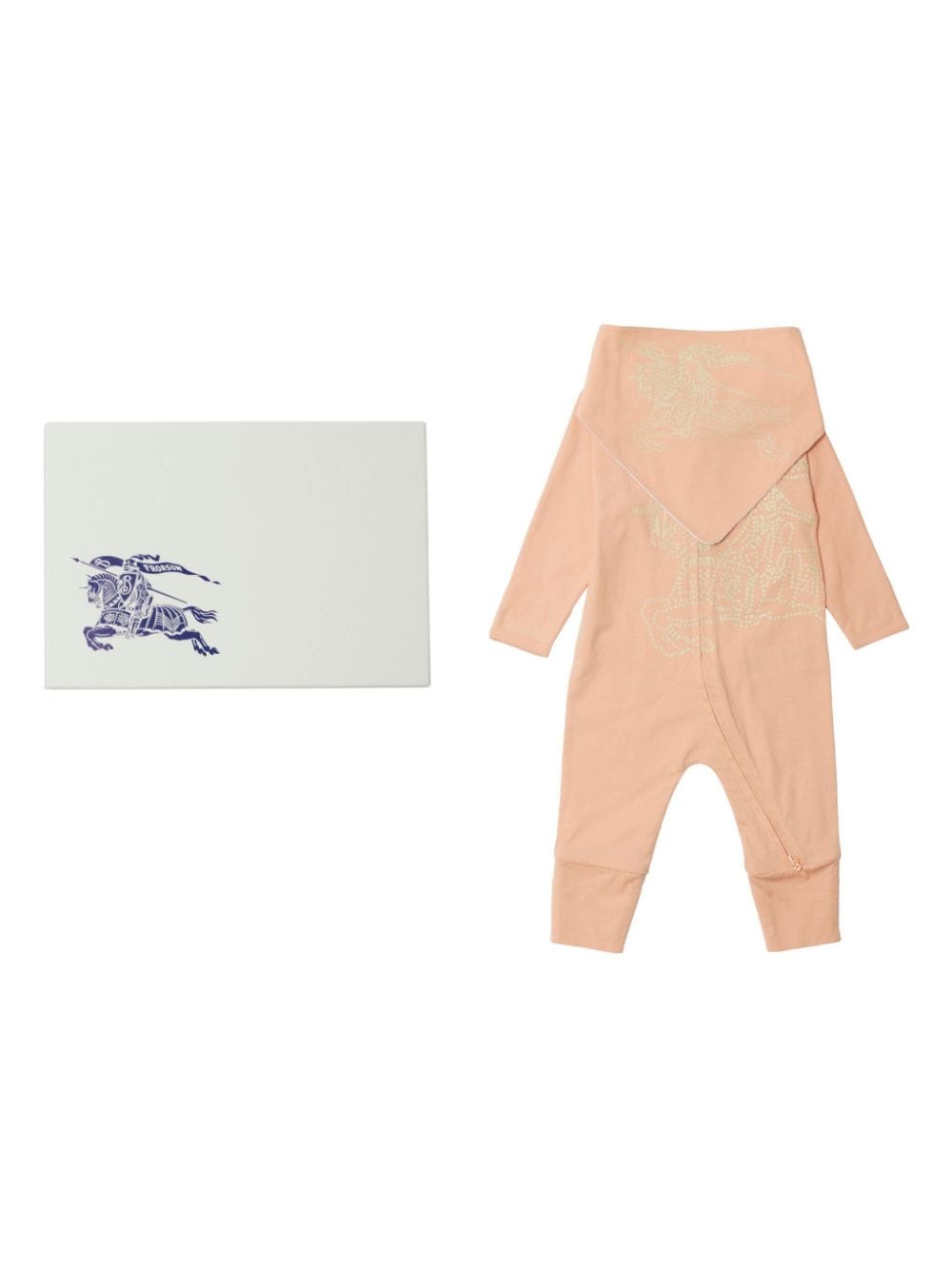 Burberry Logo-print Cotton Babygrow Set In Pink