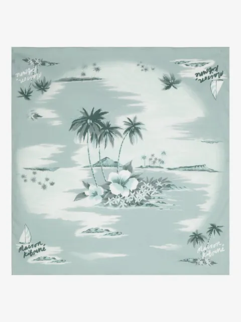 Maison Kitsuné mascada con isla estampada