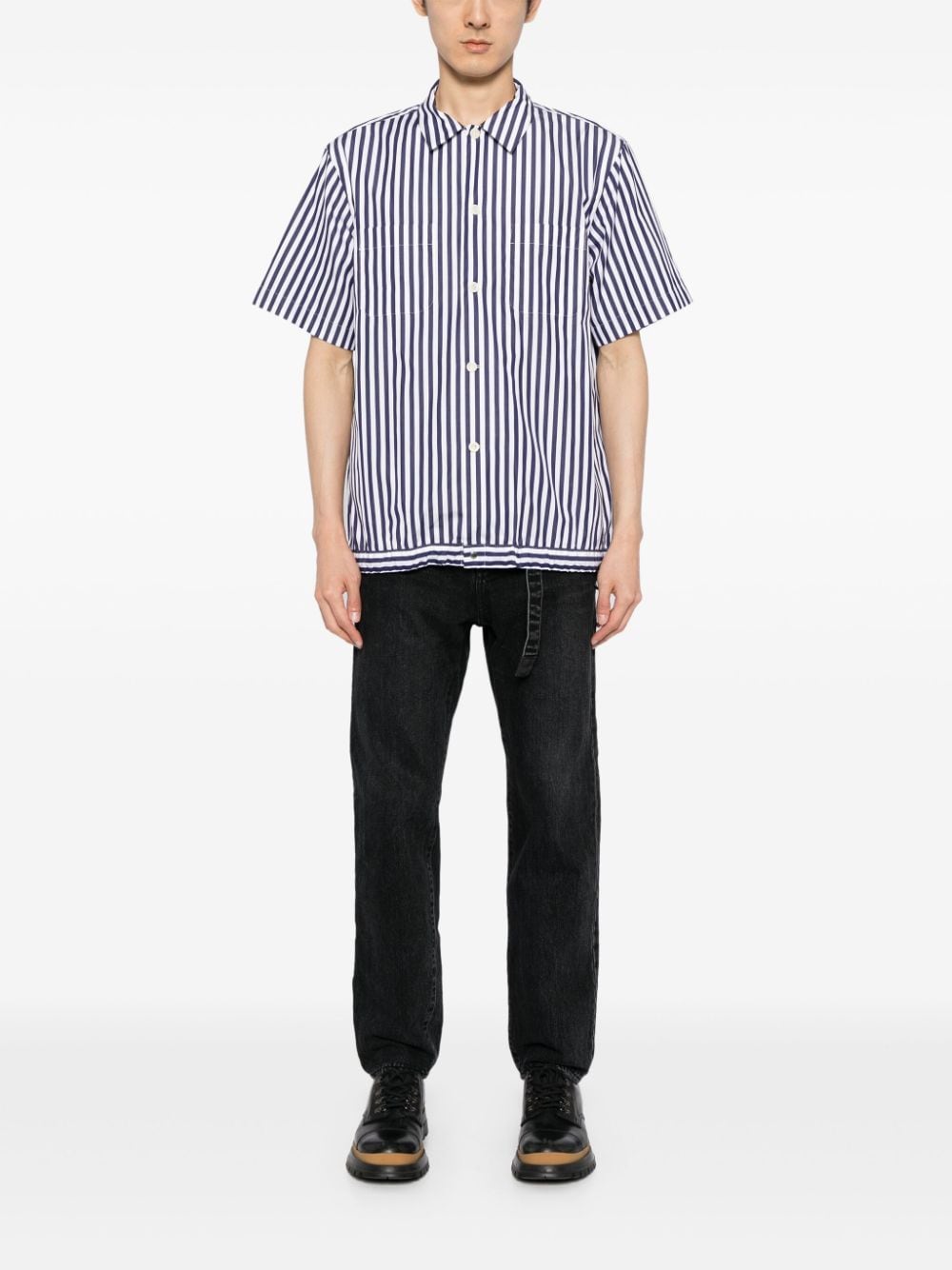 Shop Sacai Cotton Poplin Shirt In White