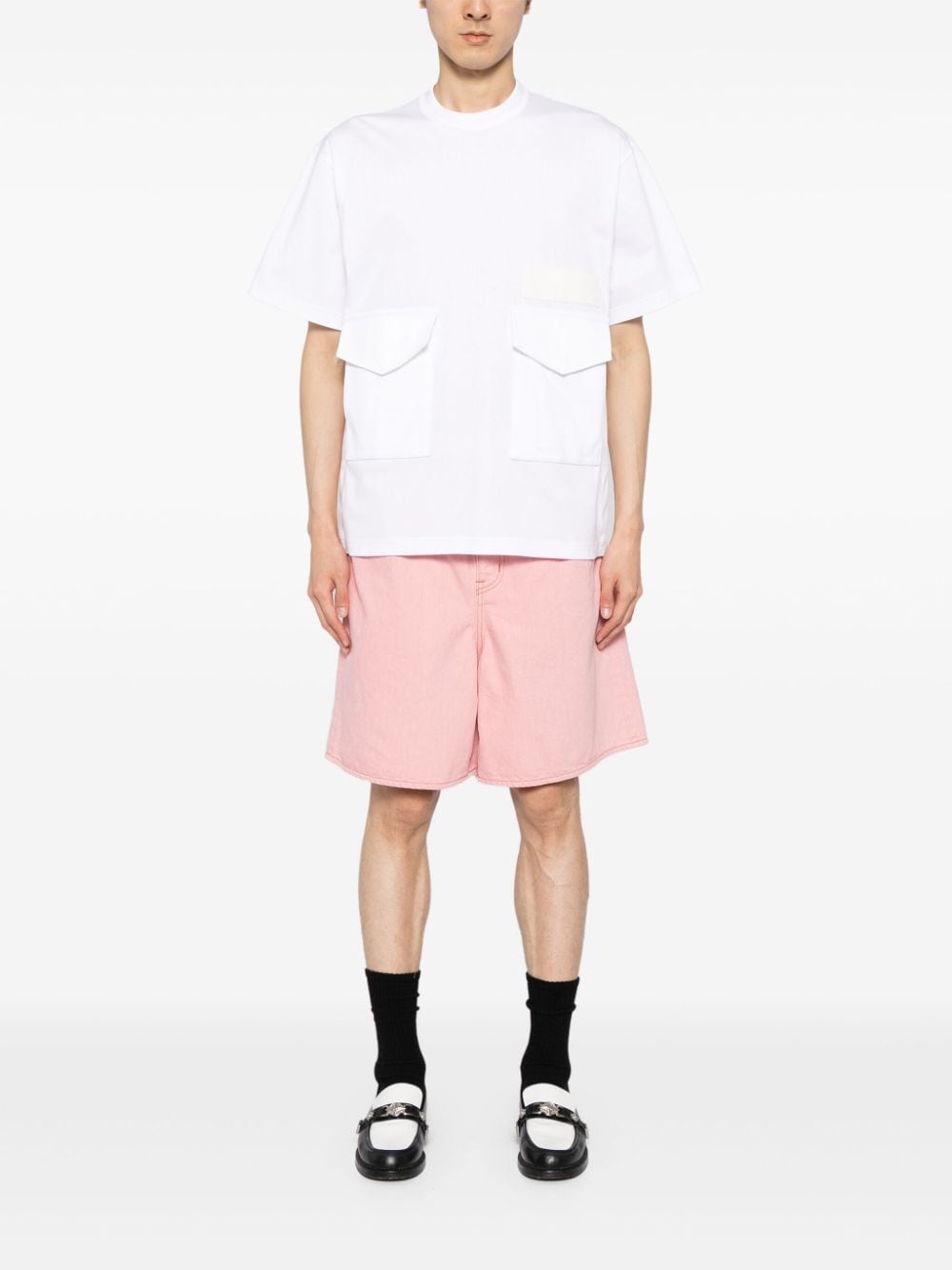 Shop Sacai Cotton Jersey T-shirt In White