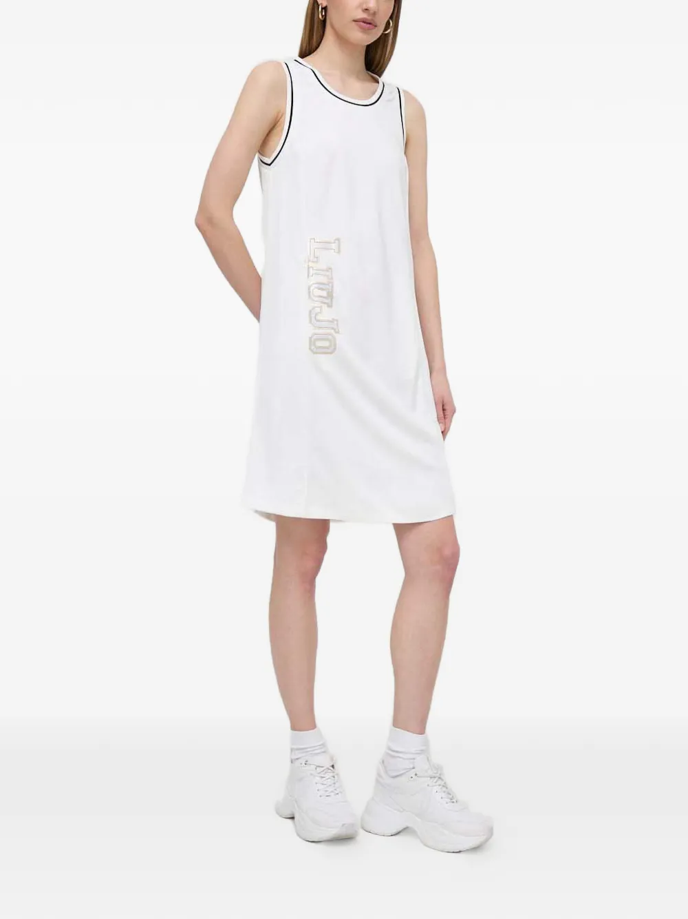 LIU JO logo trim dress - Wit