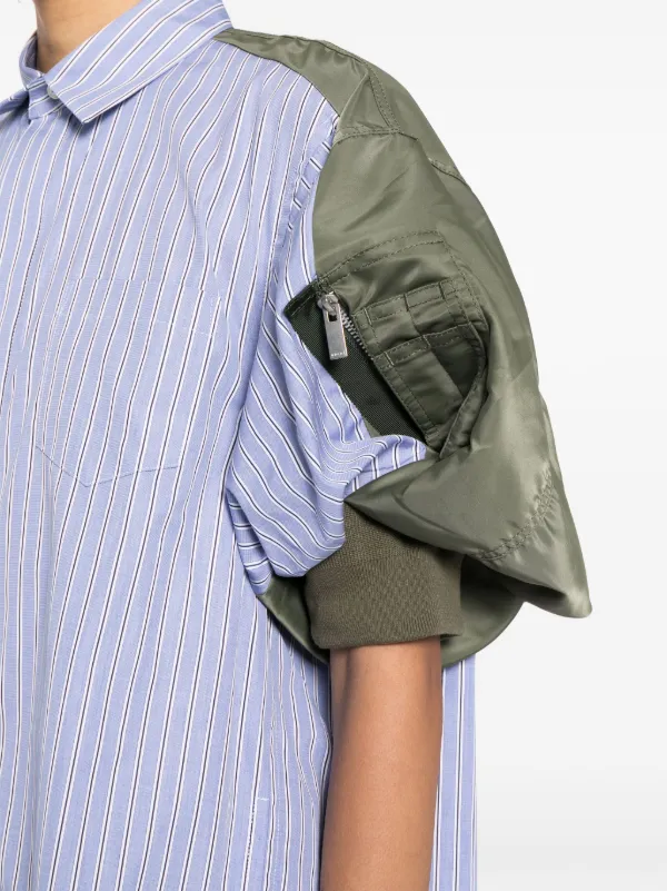 Sacai ストライプ ミニドレス | ブルー | FARFETCH JP