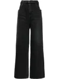 sacai wide-leg belted jeans - Black