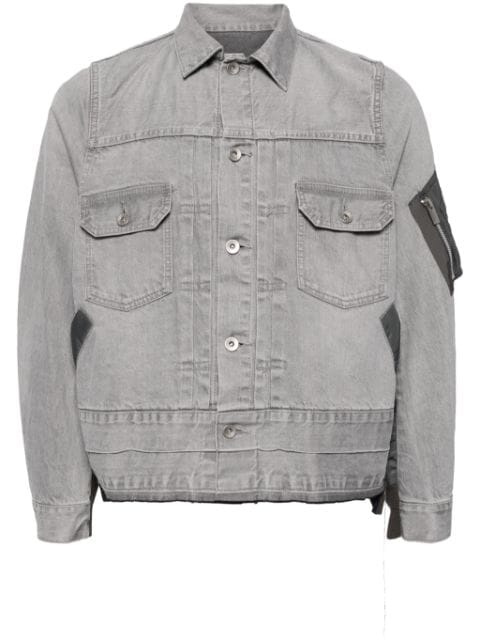 sacai panelled denim jacket