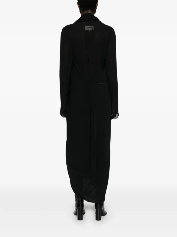 MM6 Maison Margiela Layered Sheer Maxi Dress | Black | FARFETCH