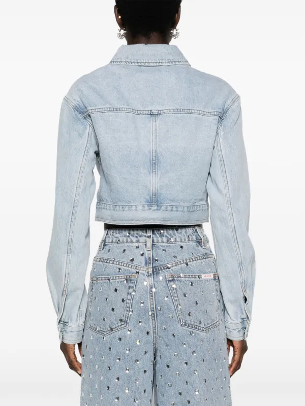 Self-Portrait crystal-embellished Denim Jacket | Blue | FARFETCH