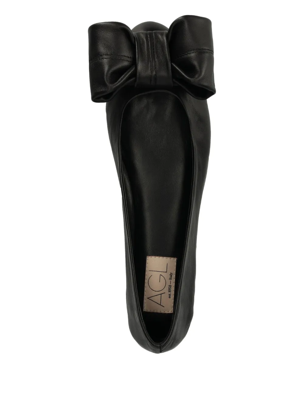 AGL bow-detail ballet flats Zwart