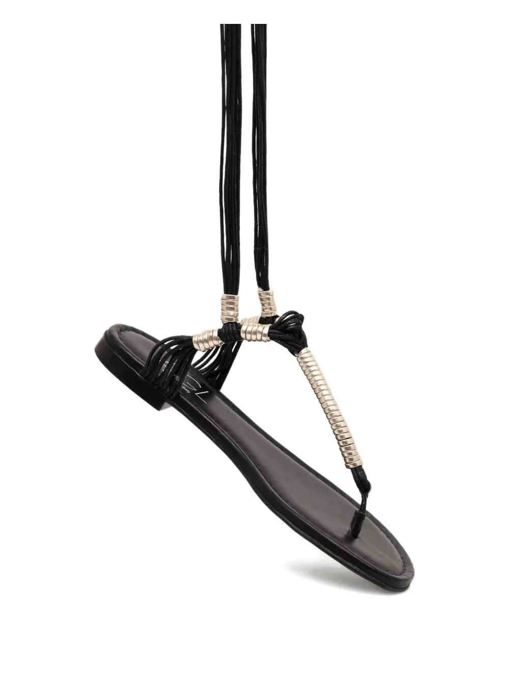 AGL leather lace-up sandals Zwart