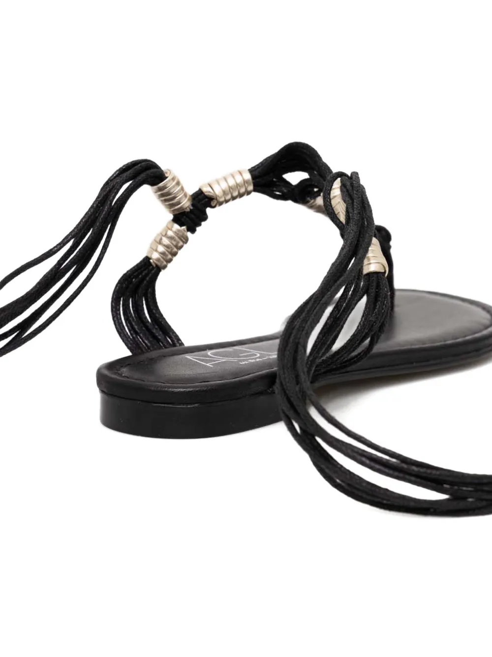 AGL leather lace-up sandals Zwart