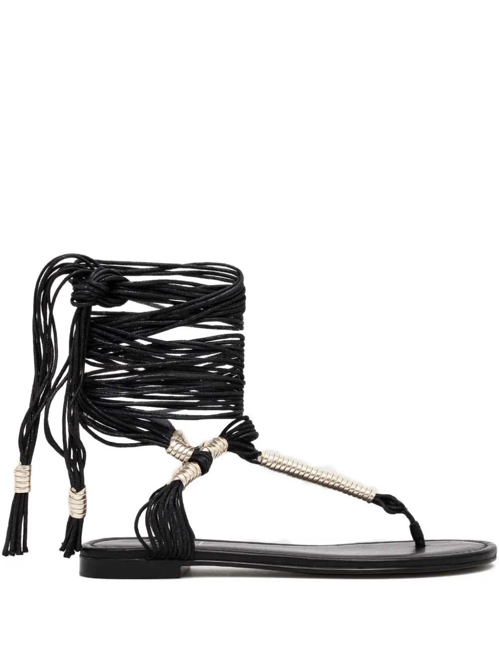 AGL leather lace-up sandals Zwart