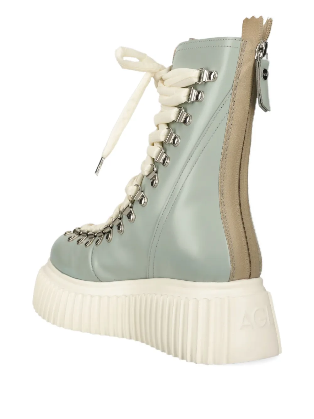 AGL 60mm lace-up platform boots Groen