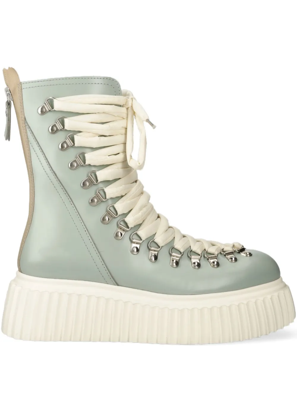 AGL 60mm lace-up platform boots Green