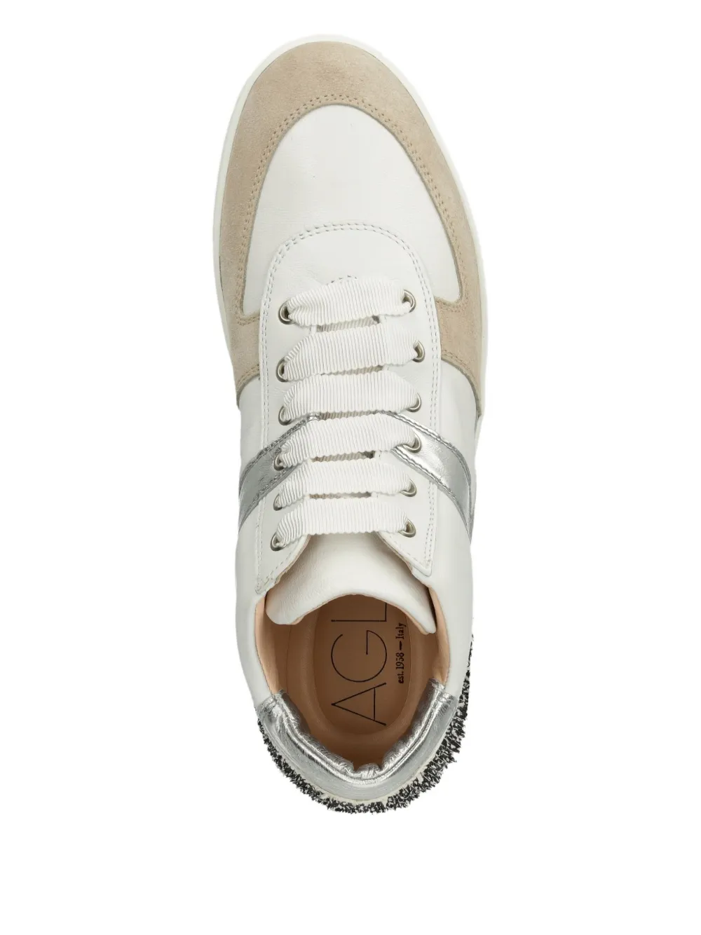 AGL metallic-panel studded sneakers White
