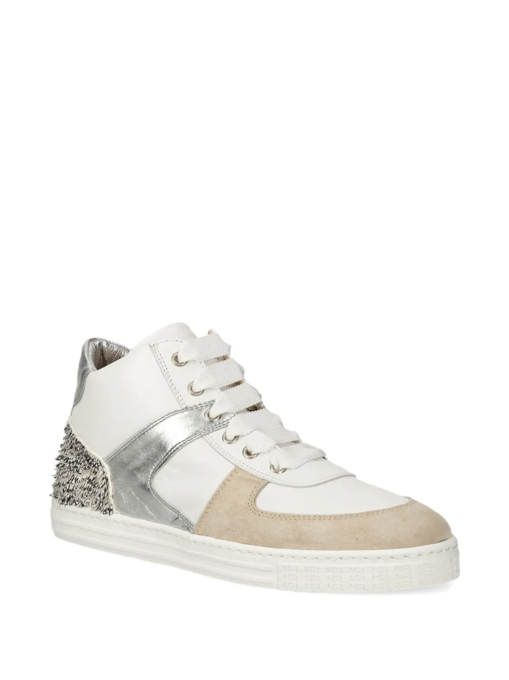 AGL metallic-panel studded sneakers White
