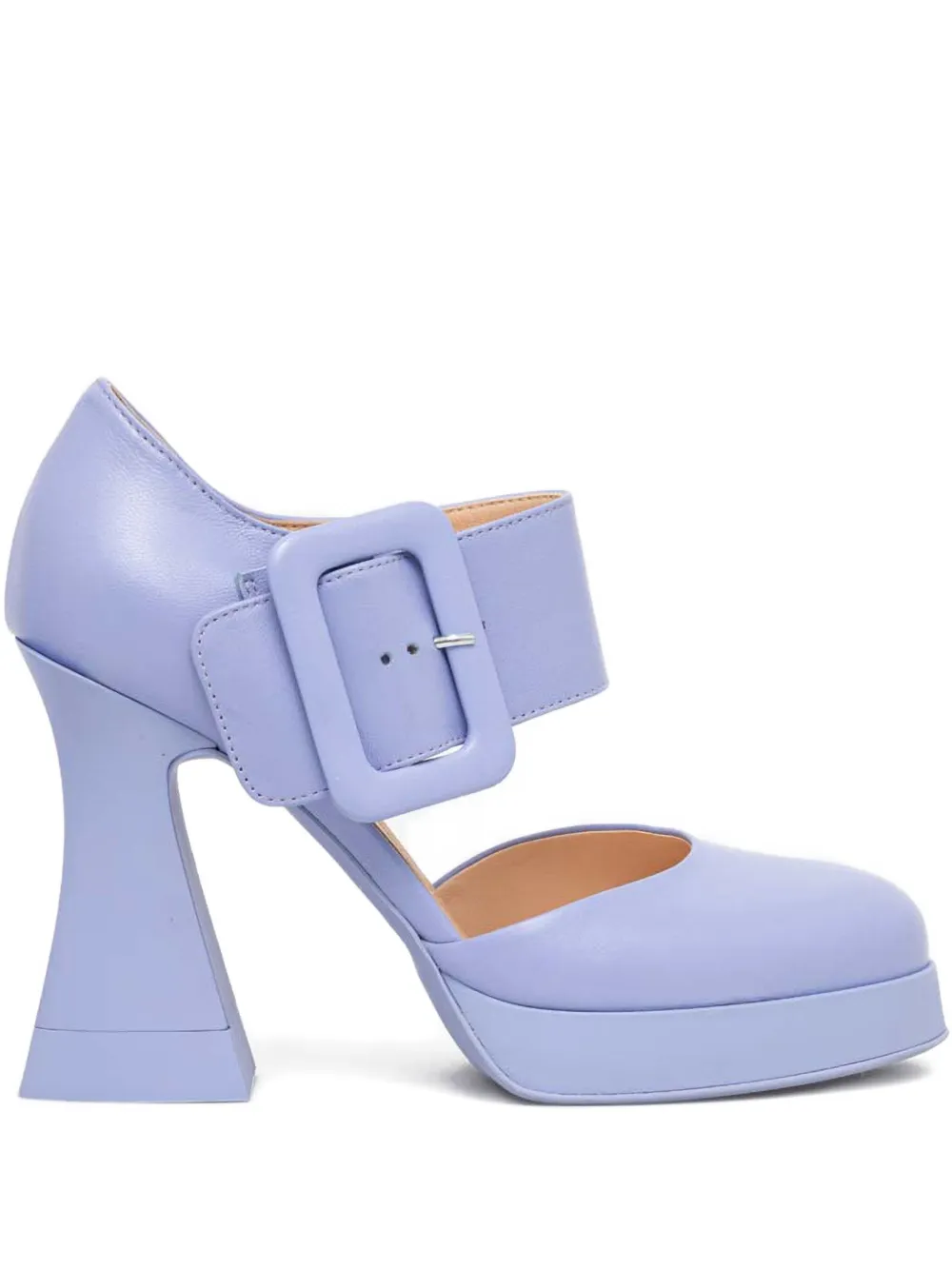 AGL 110mm buckle-strap platform pumps Purple