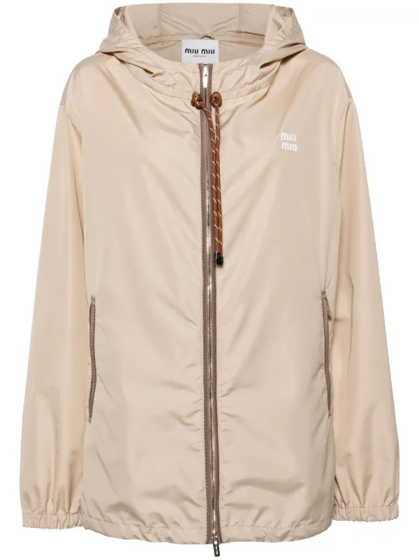 【Miu Miu 】Drawstring Hooded Jacket 中綿アウター Miu Miu Recycled polyester hooded jacket | The Fashion Square
